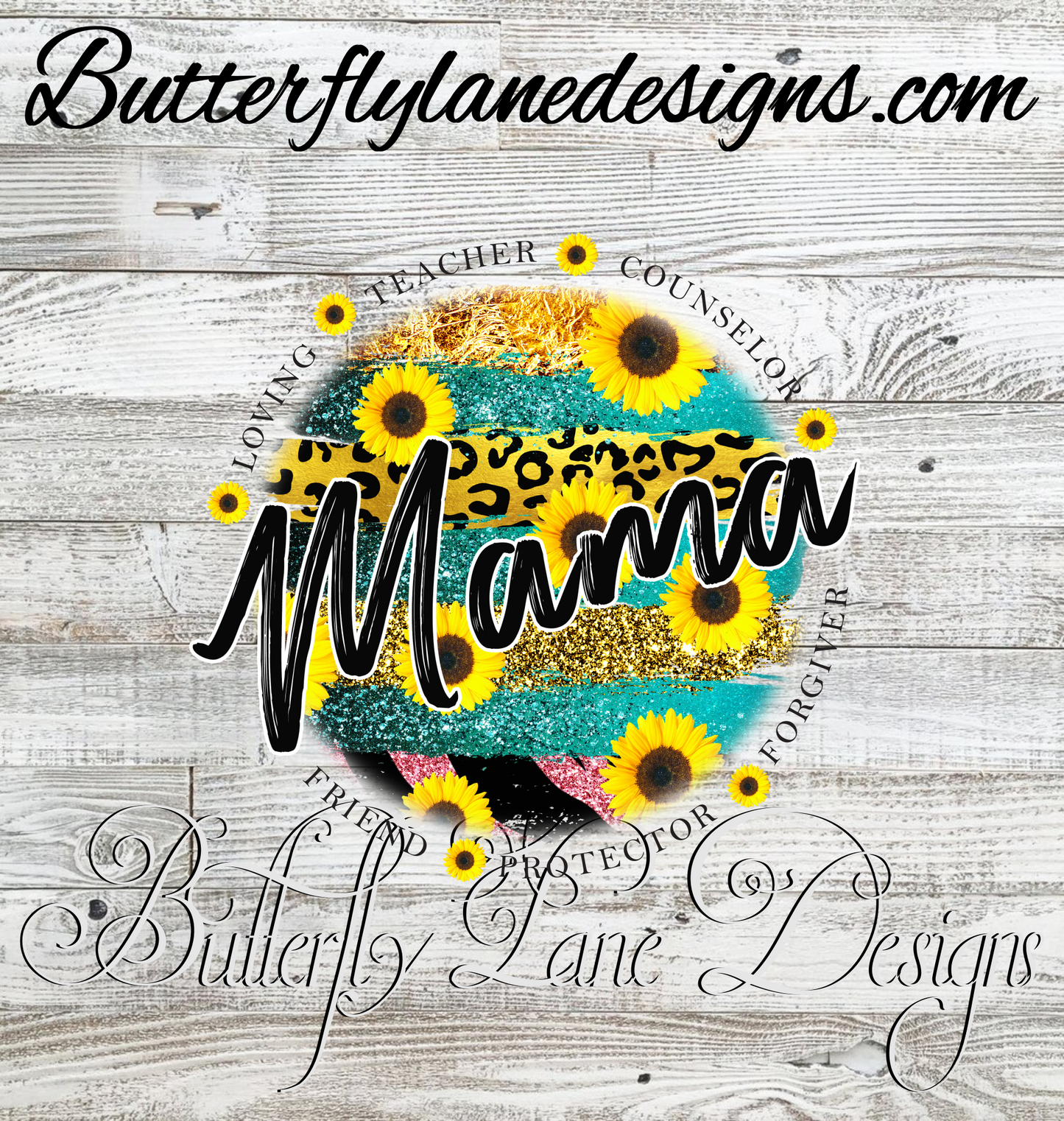 Mama-Teacher-protector-friend-forgiver-Sunflower :: Clear Decal / VC Decal