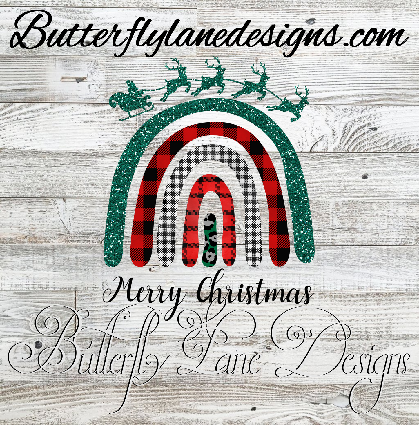 Merry Christmas Boho rainbow :: Clear Decal :: VC Decal