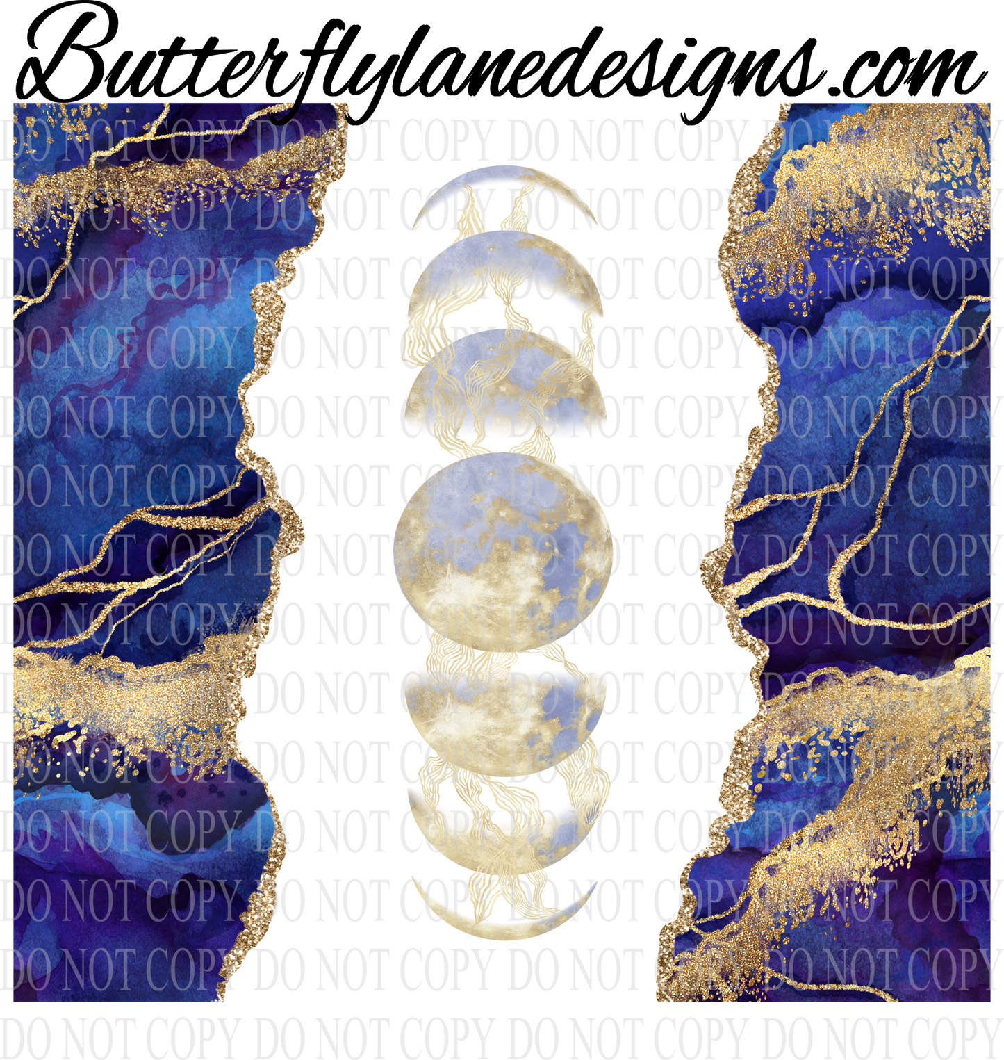 Moon Phase wrap-blue sun 3-BLD :: Tumbler wrap