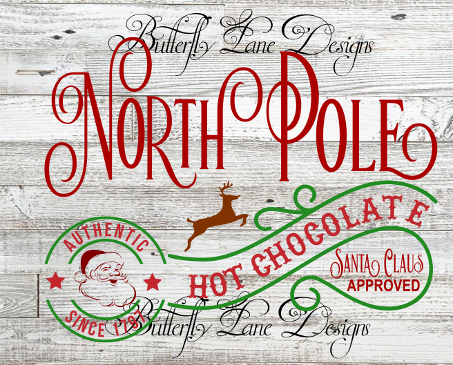 North Pole, Hot Coco Label :: Clear Decal :: VC Decal
