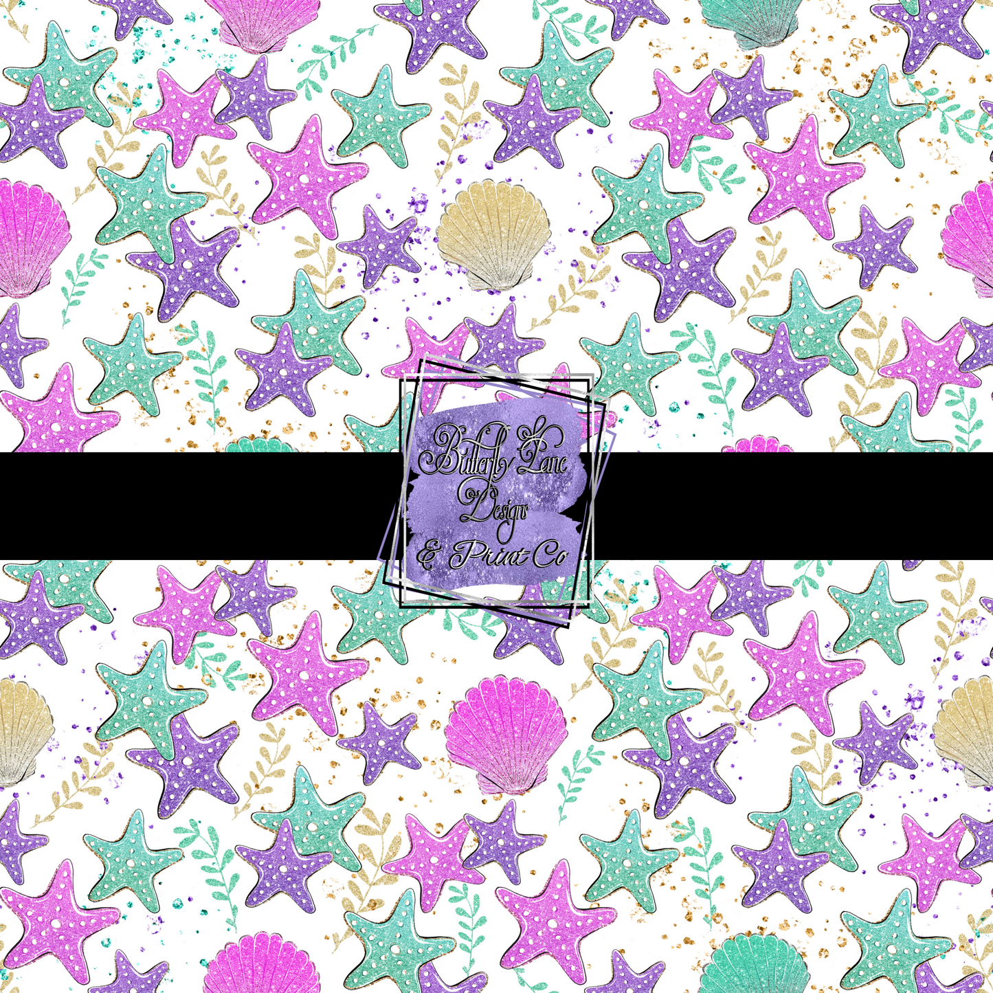 Ocean Life - Star fish _sea shells  PV 513- Patterned Vinyl