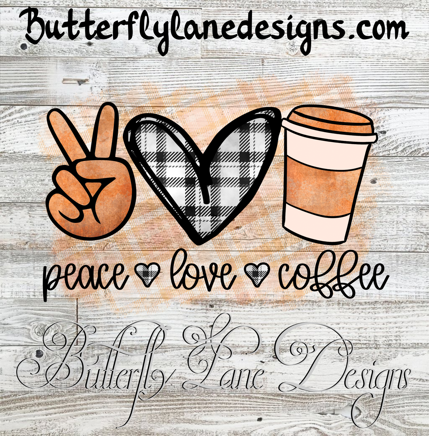 Peace Love Coffee:: Clear Cast Decal