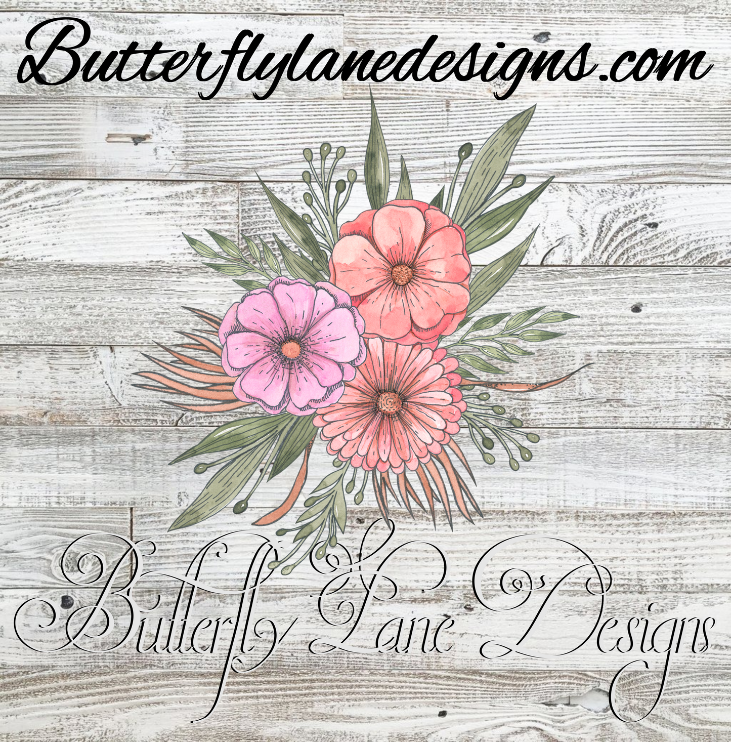 Peachy Pinks Florals- :: Clear Decal :: VC Decal