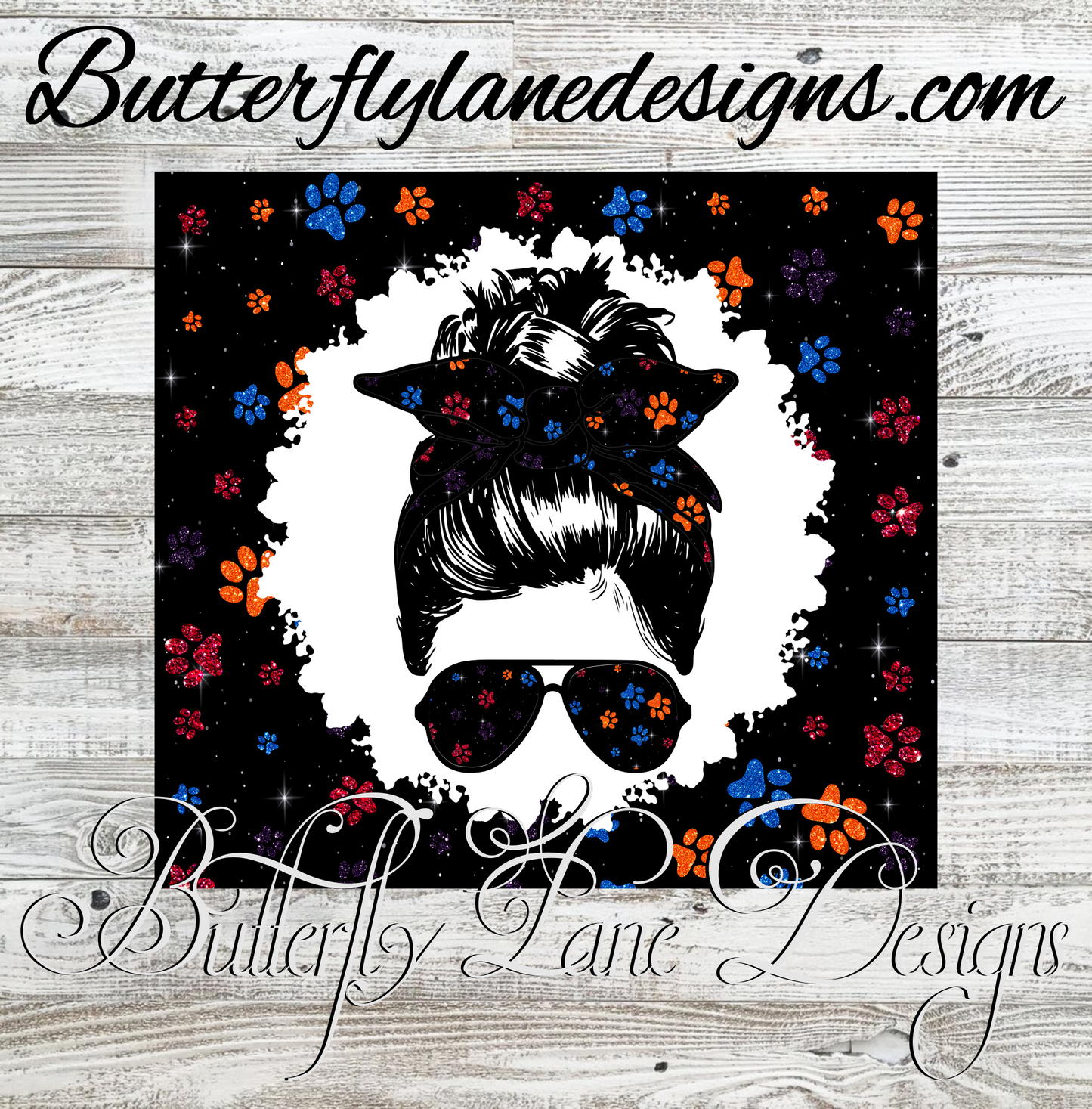 Pet Mom-cat dog-Glitter paws :: Tumbler wrap