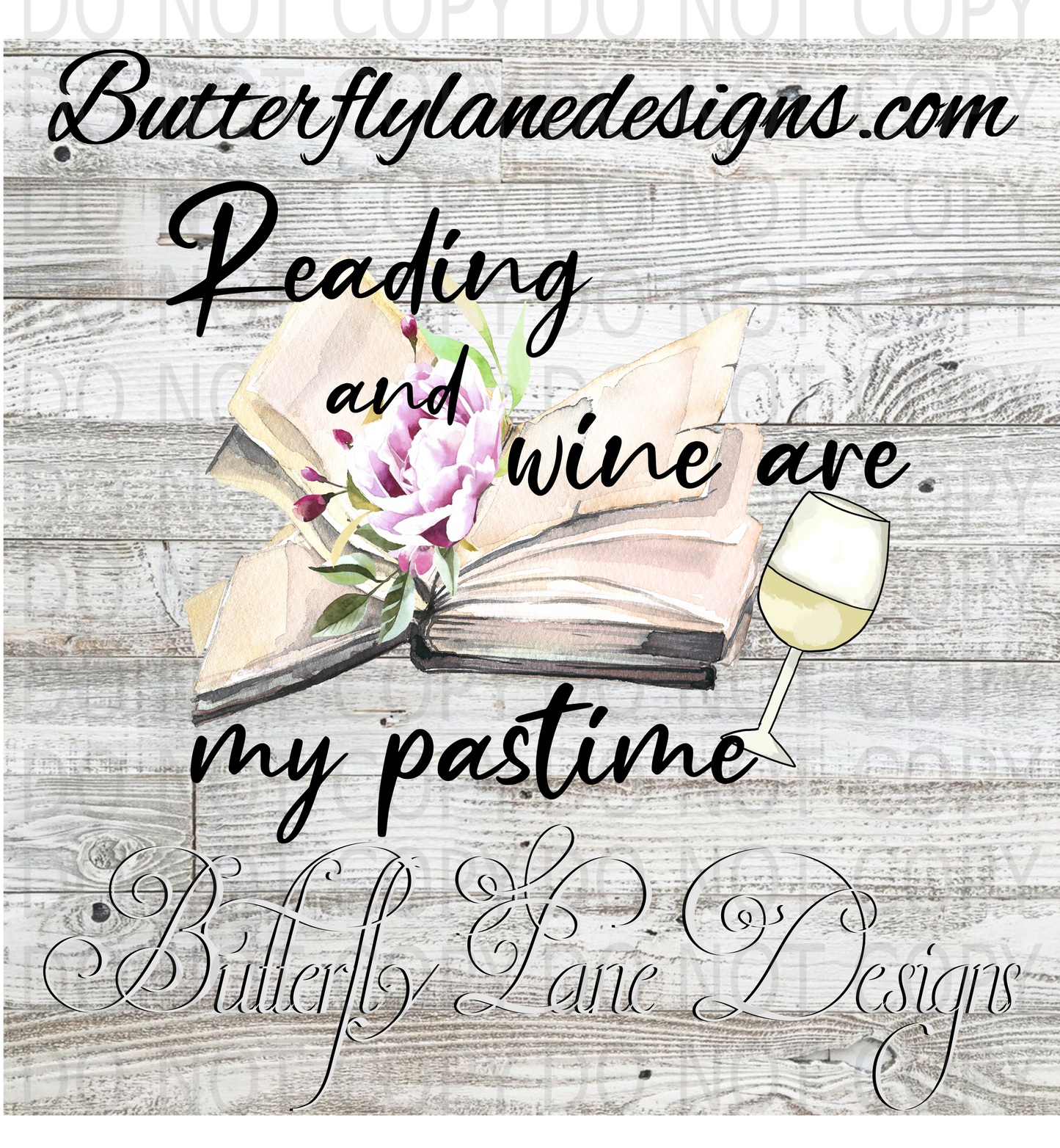 Reading and wine are my pastime-01 :: Clear Decal :: VC Decal