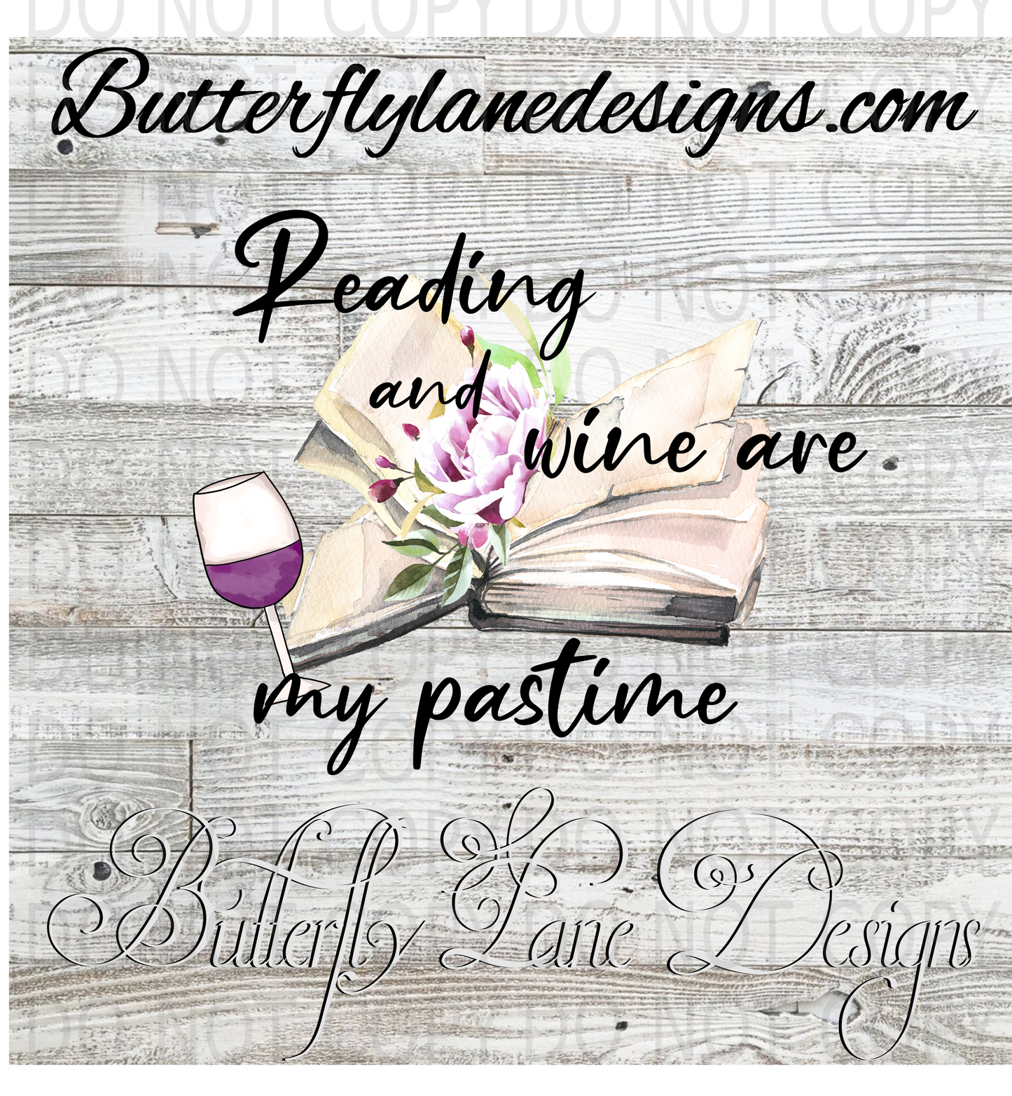 Reading and wine are my pastime-02 :: Clear Decal :: VC Decal