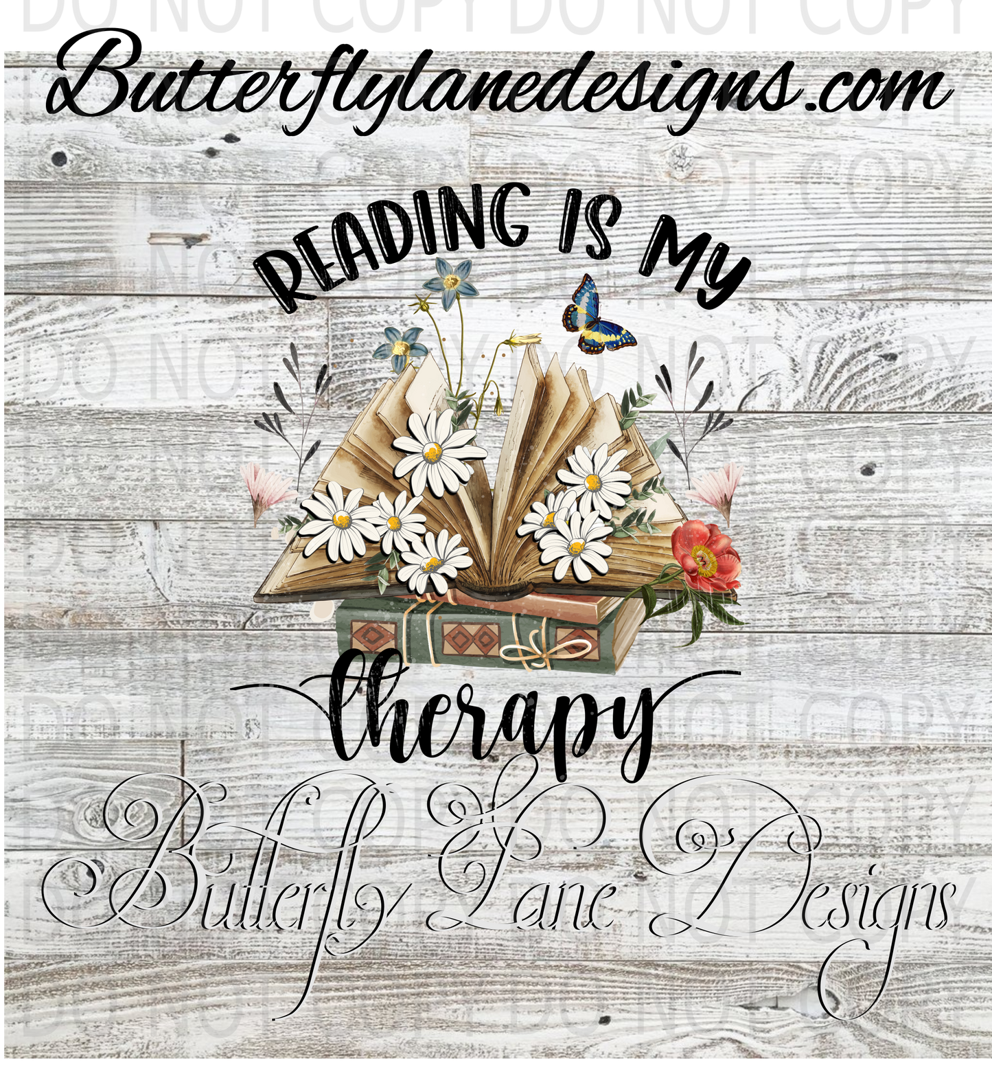 Reading is my therapy-01 :: Clear Decal :: VC Decal