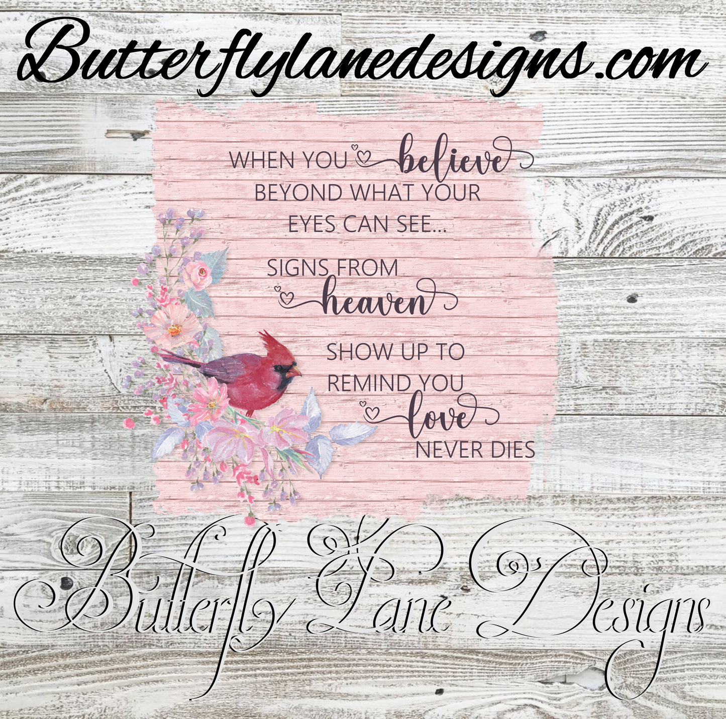 Red Cardinal-When you believe beyond your eyes  :: Clear Cast Decal