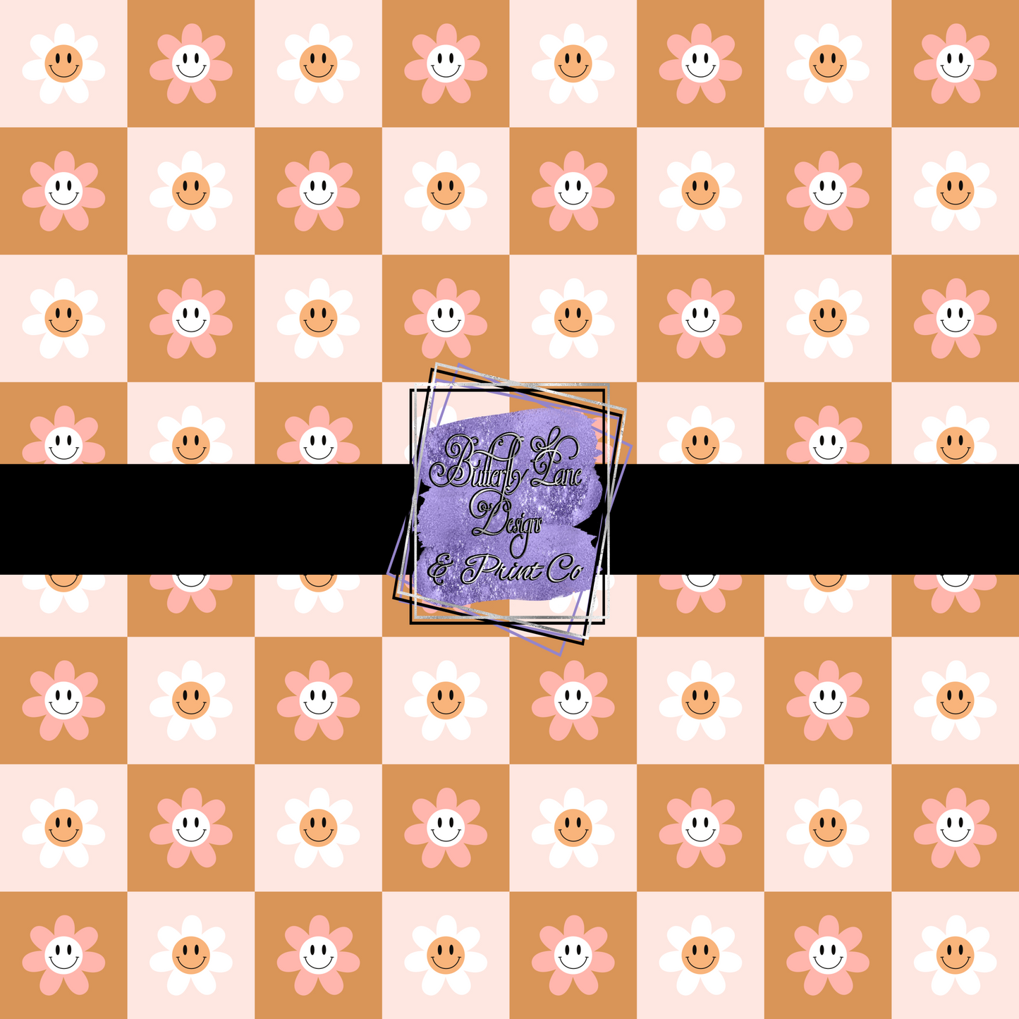 Retro checkered smiley faces PV 449 - Patterned Vinyl