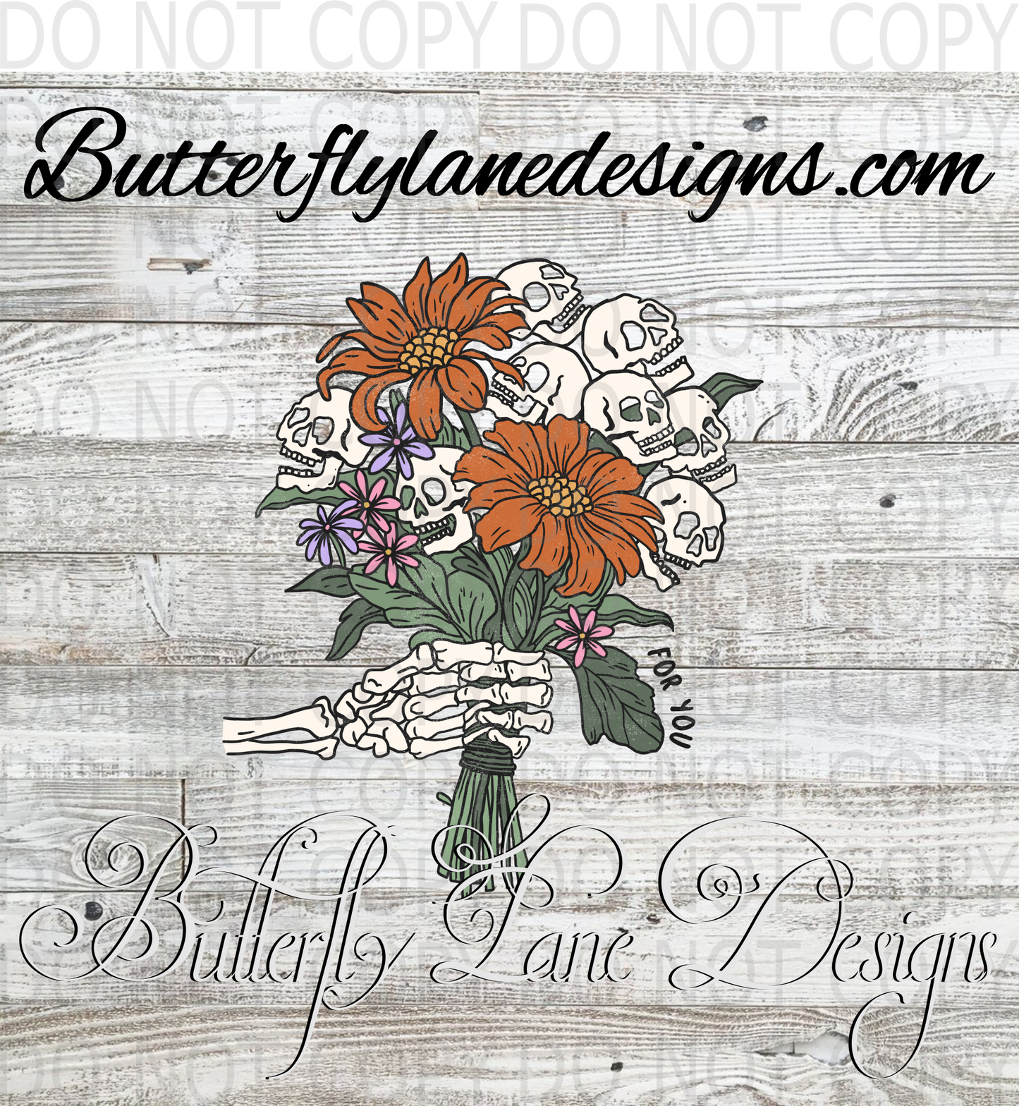 Skelly Flowers :: Clear Decal :: VC Decal