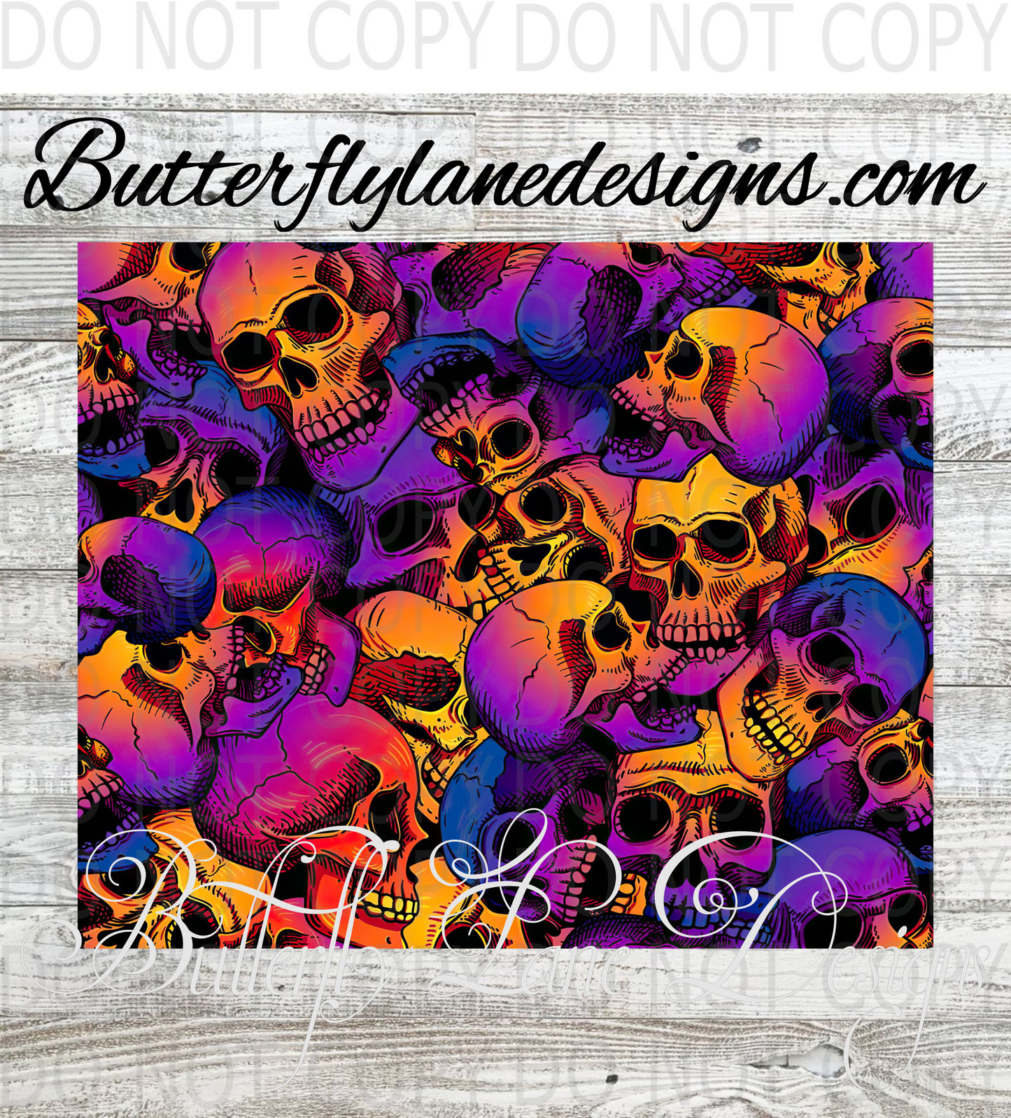 Skulls-Sunset Colorful :: Tumbler wrap