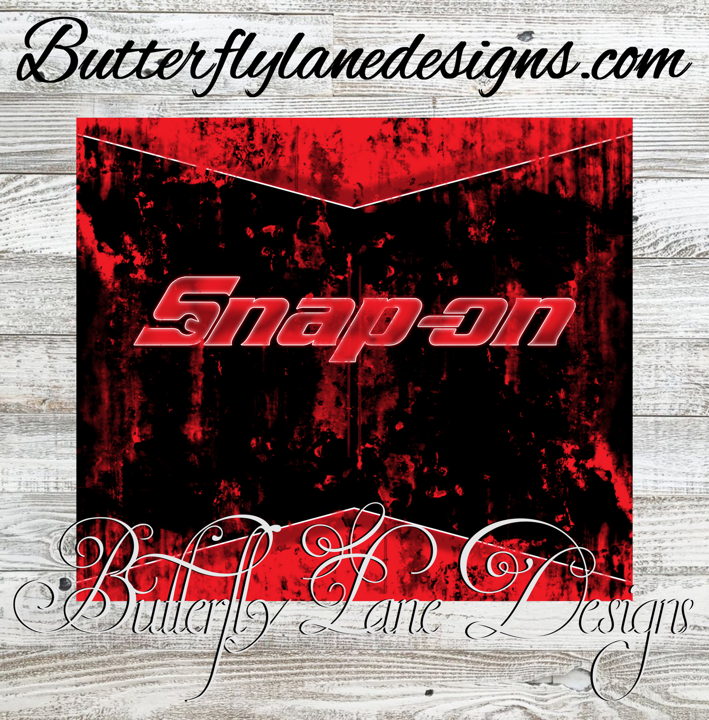 Snap On Red & Black :: White Cast Tumbler wrap