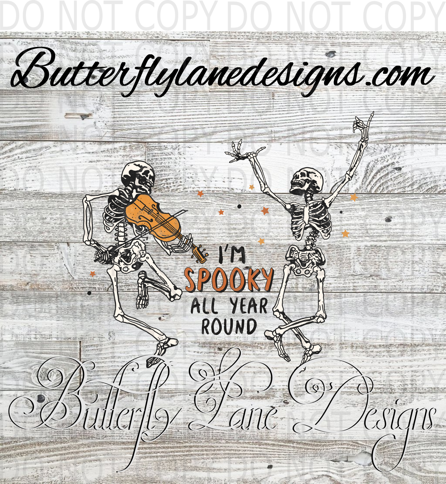 Spooky all year around-Dancing skelly :: Clear Decal :: VC Decal