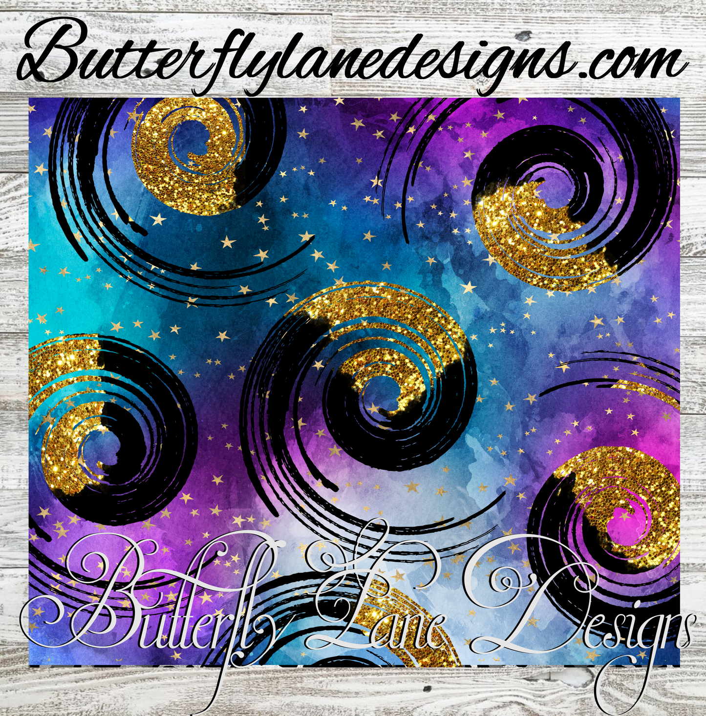 Spiral-black-gold-galaxy :: White Cast Tumbler wrap
