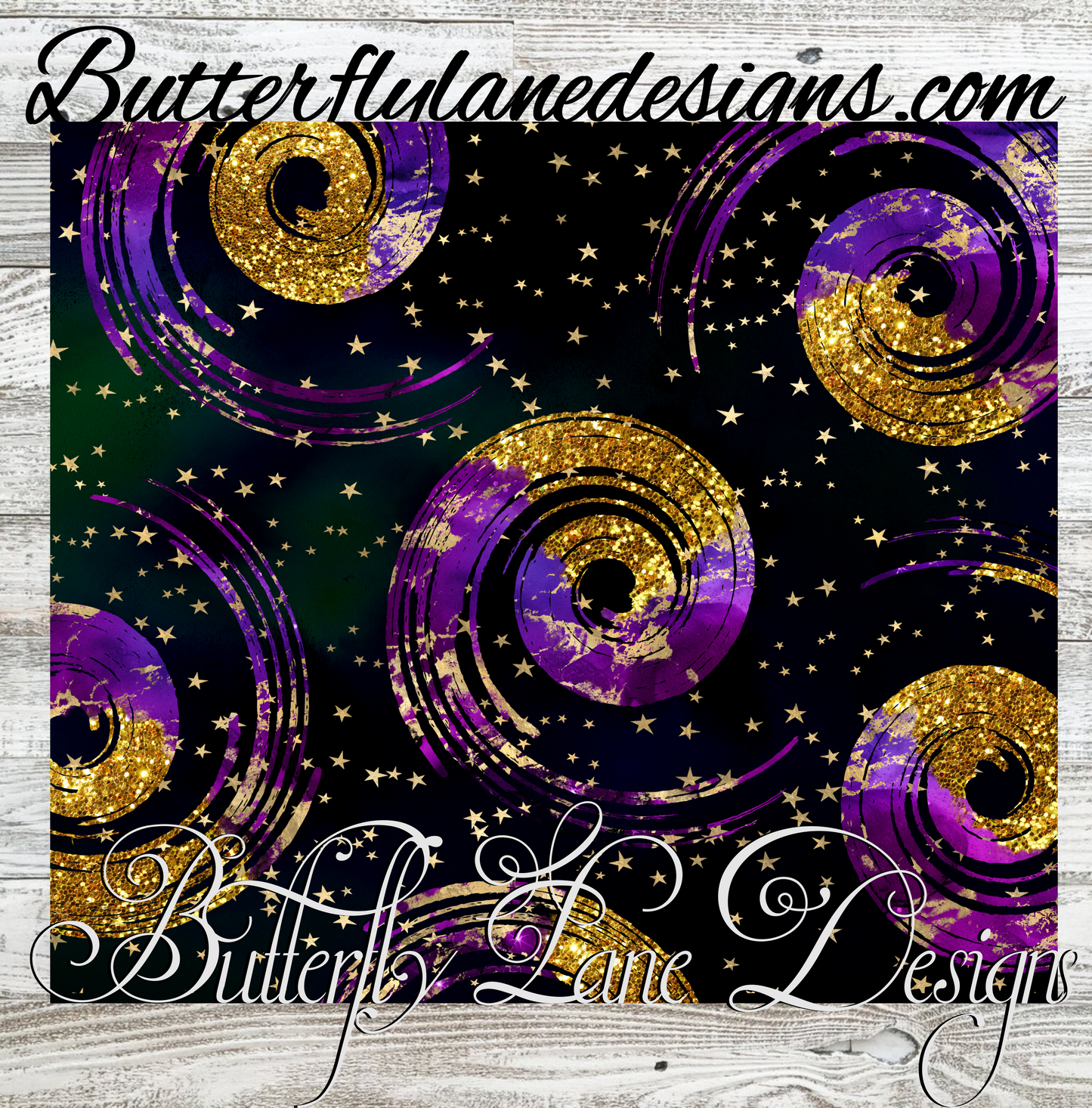 Spiral-purple-gold-black-deep green :: White Cast Tumbler wrap