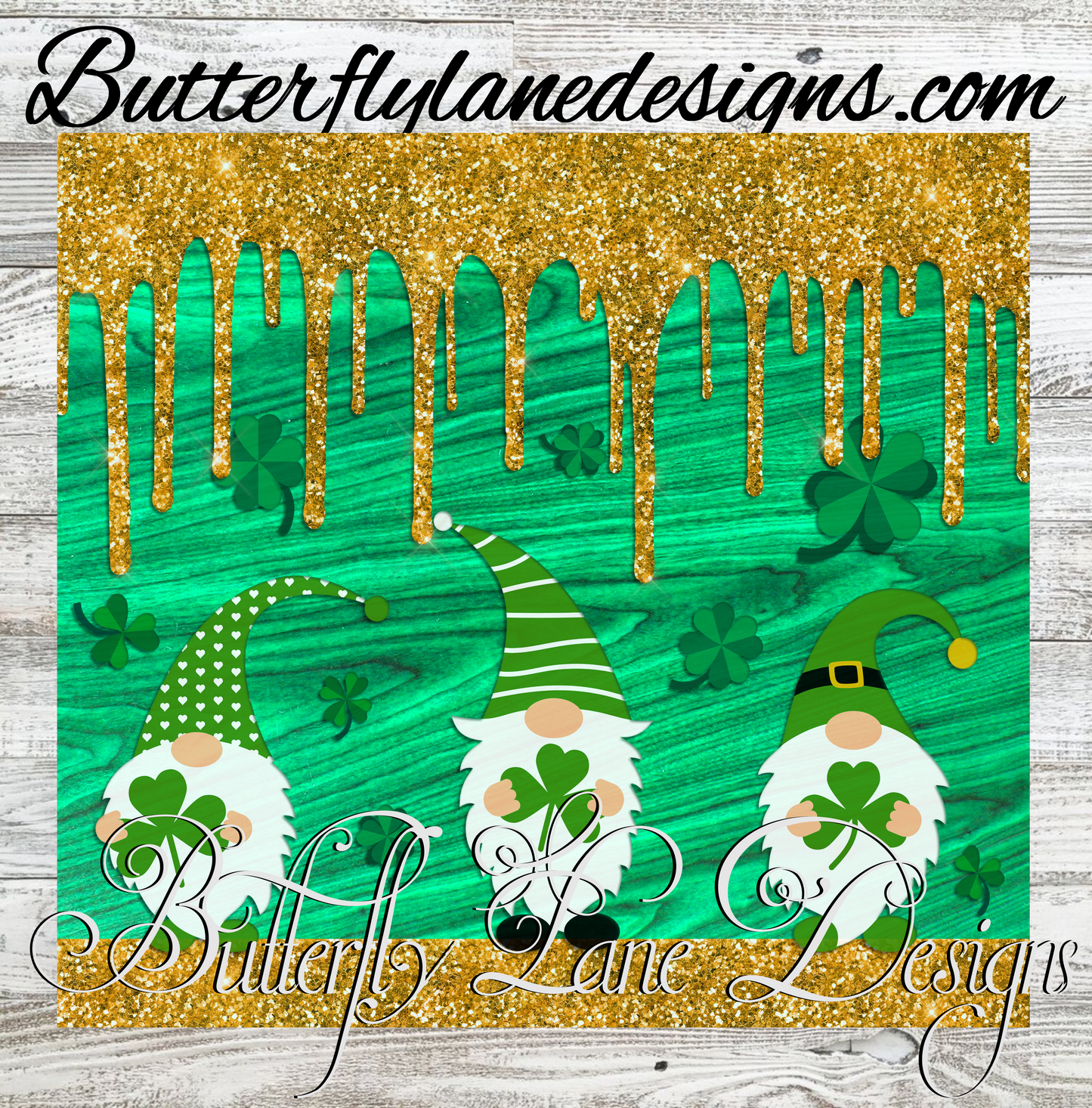 St.Patricks-Gnome trio:: White Cast Tumbler wrap