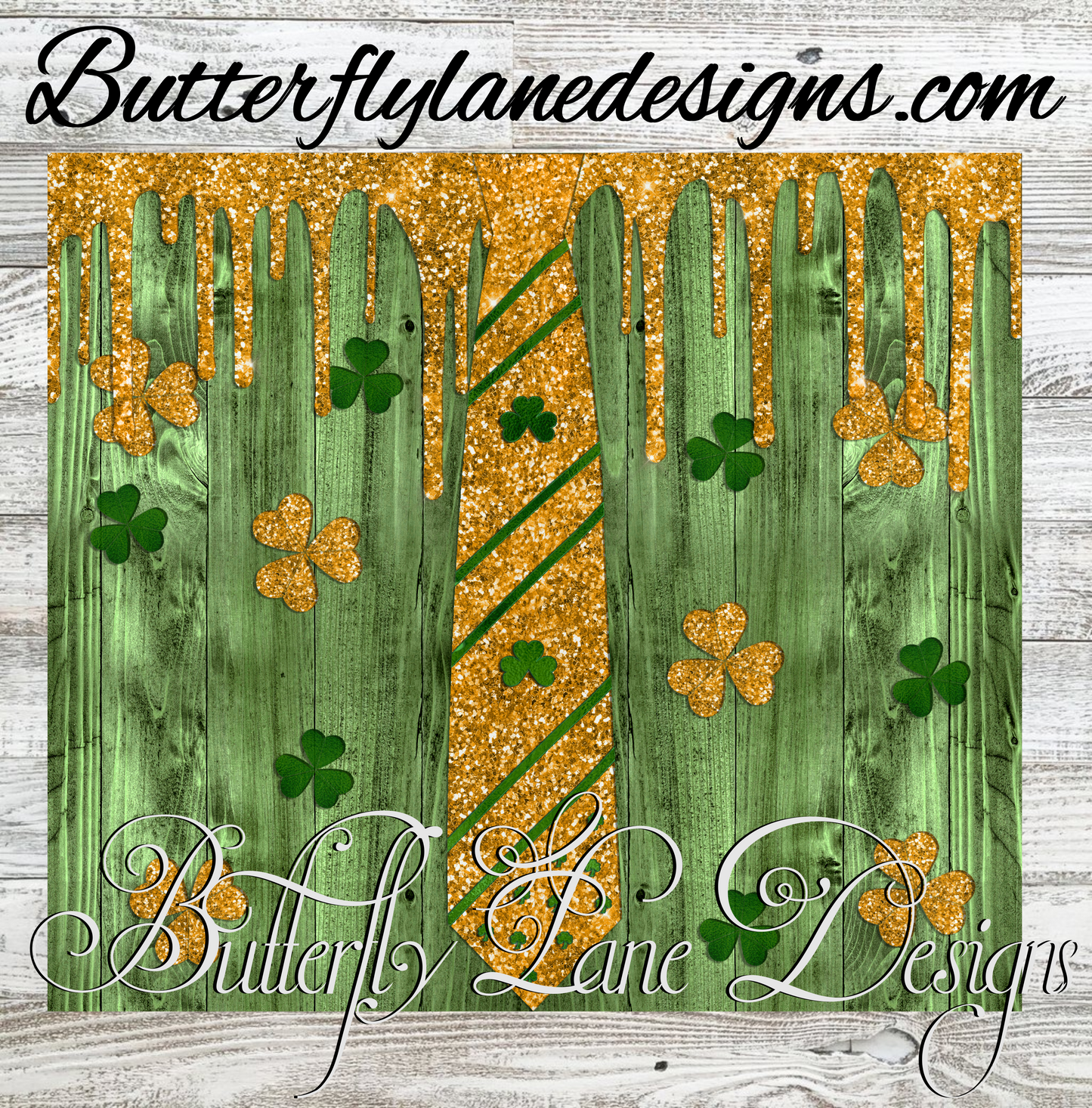 St.Patricks-Gold tie :: White Cast Tumbler wrap