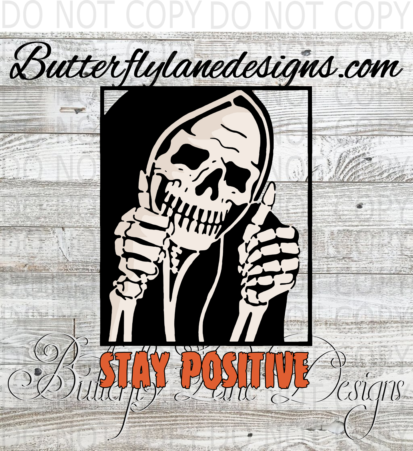 Stay positive skull reaper :: Clear Decal :: VC Decal