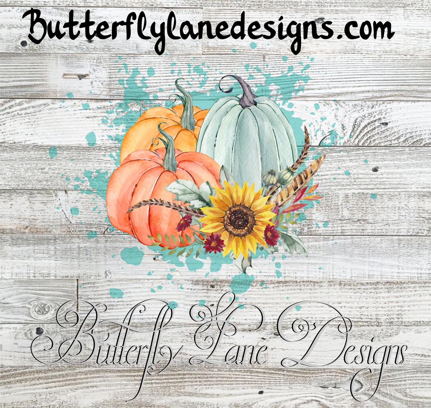 Sunflowers & Pumpkins; Fall :: Clear Cast Decal