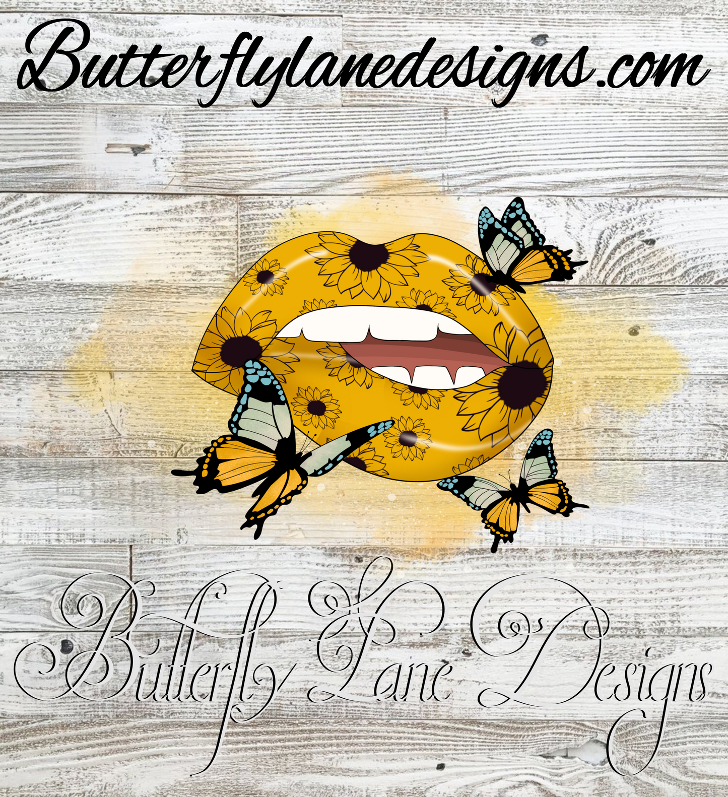 Sunflower lips-butterflies :: Clear Decal