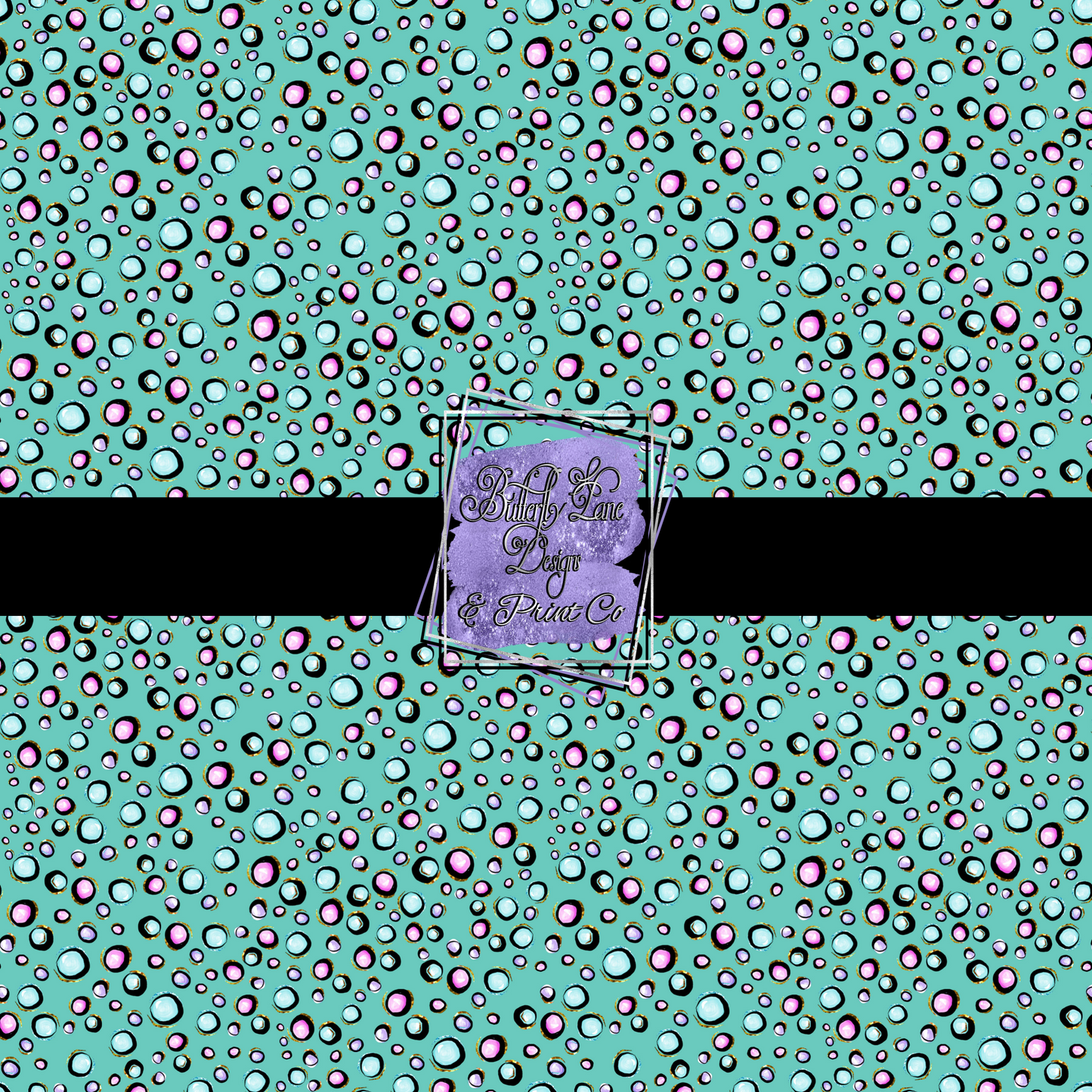 Turquoise - Bubbles  PV 505 Patterned Vinyl