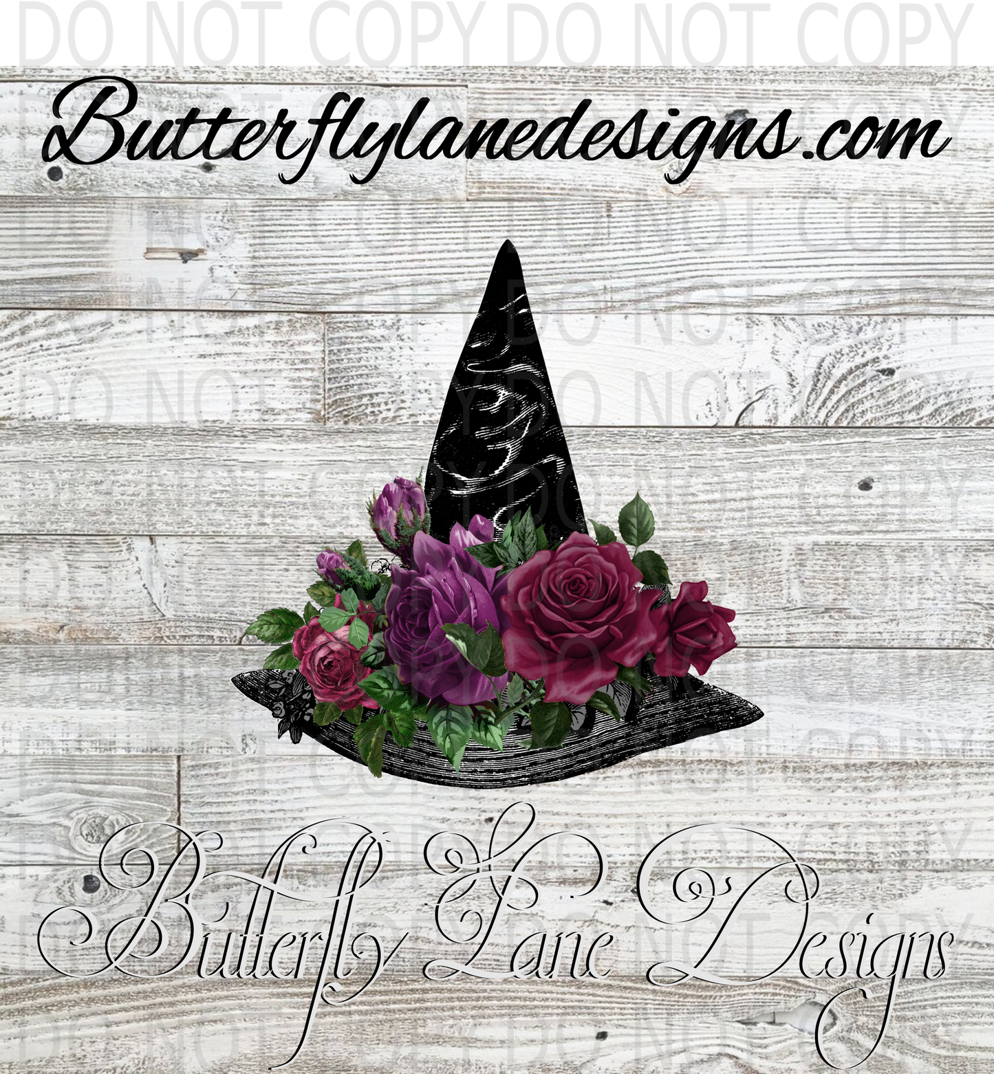 Witch Hat with roses :: Clear Decal :: VC Decal