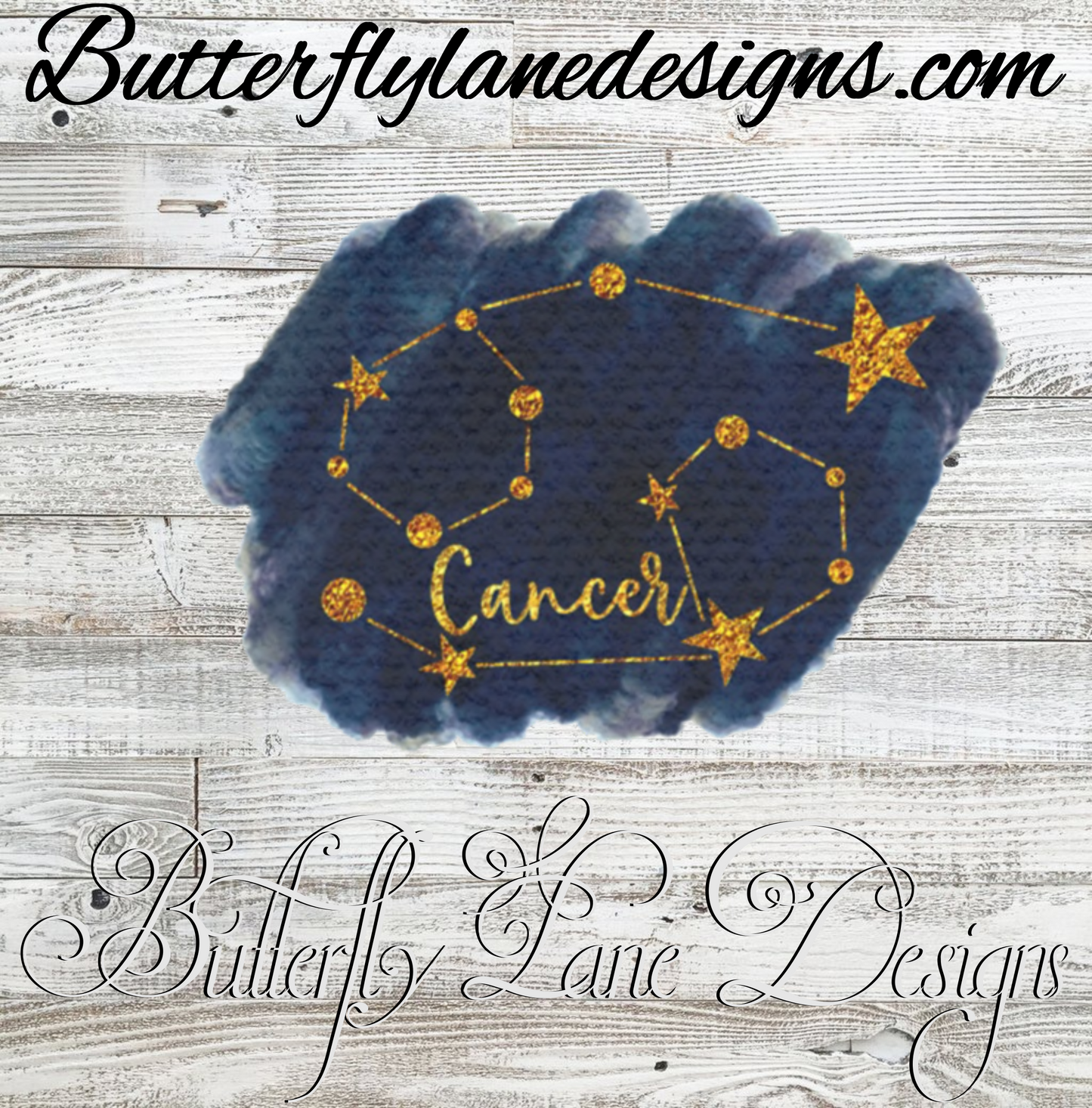Zodiac-Blue gold- Cancer :: Clear Cast Decal