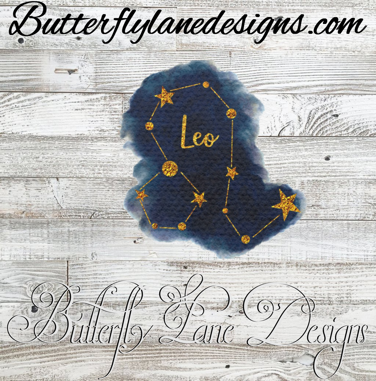 Zodiac-Blue gold- Leo :: Clear Cast Decal