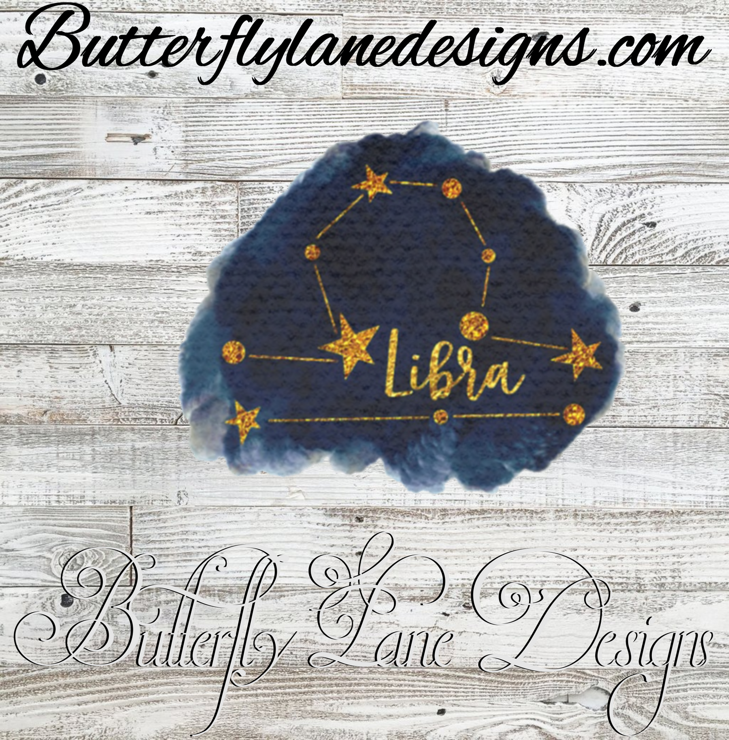 Zodiac-Blue gold- Libra :: Clear Cast Decal