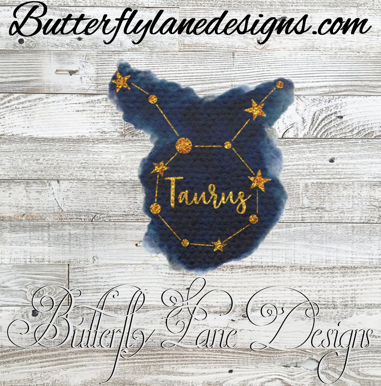 Zodiac-Blue gold- Taurus :: Clear Cast Decal