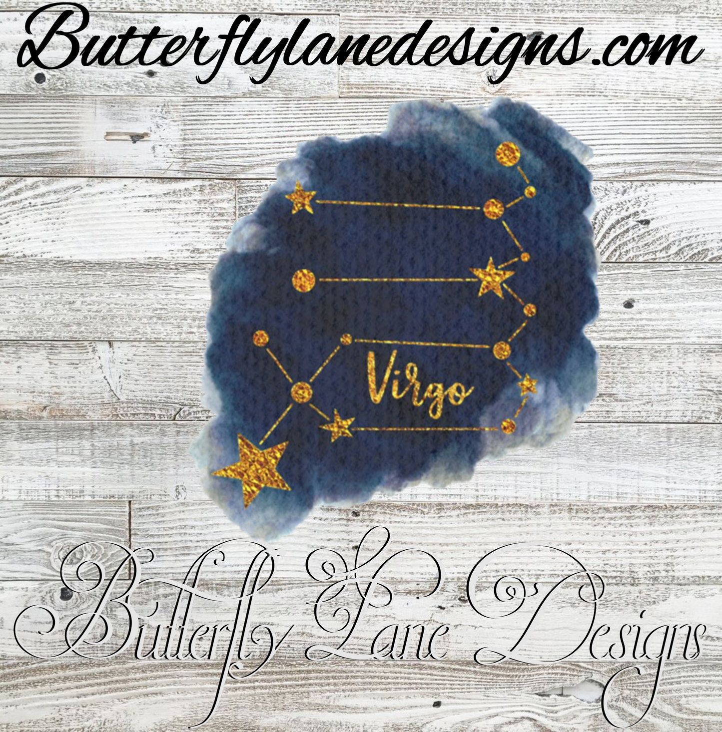 Zodiac-Blue gold- Virgo :: Clear Cast Decal