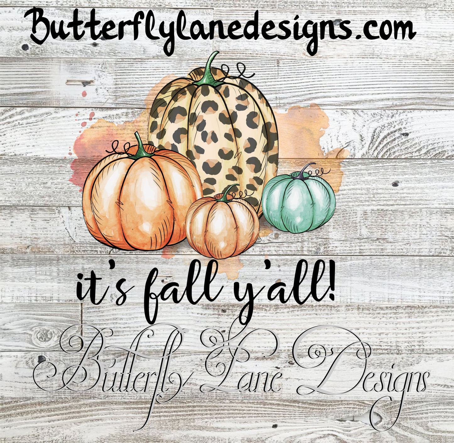 It's Fall Y'all -Pumpkins:: Clear Cast Decal
