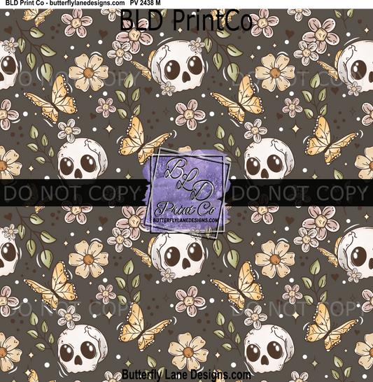Troubles Will Come and Pass | Cute Skulls & Vintage Butterflies |PV 2438