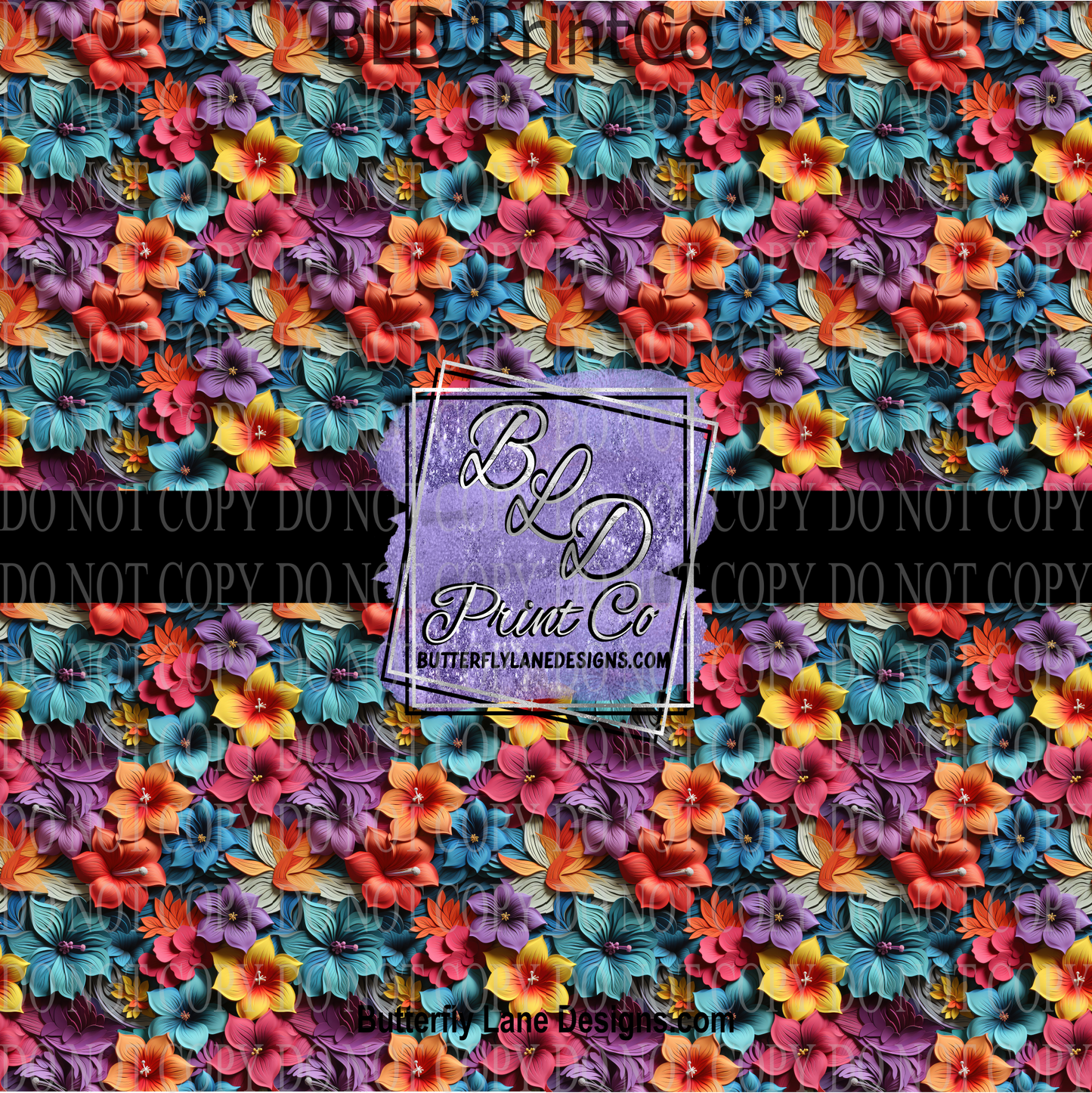 3D Bright Florals PV 1073 ::  Patterned Vinyl