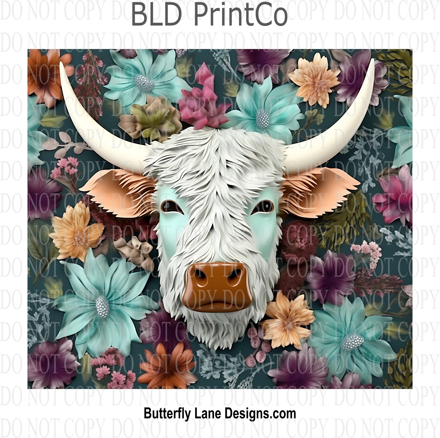 3D Effect Highland Cow 1 : Tumbler wrap