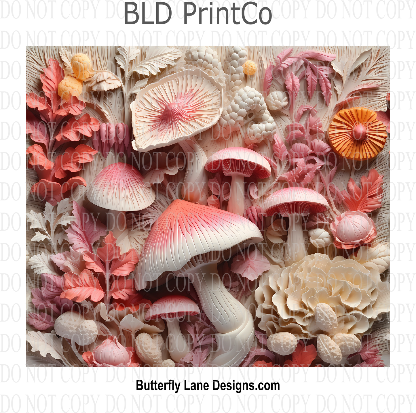 3D Effect Mushrooms 009 : Tumbler wrap