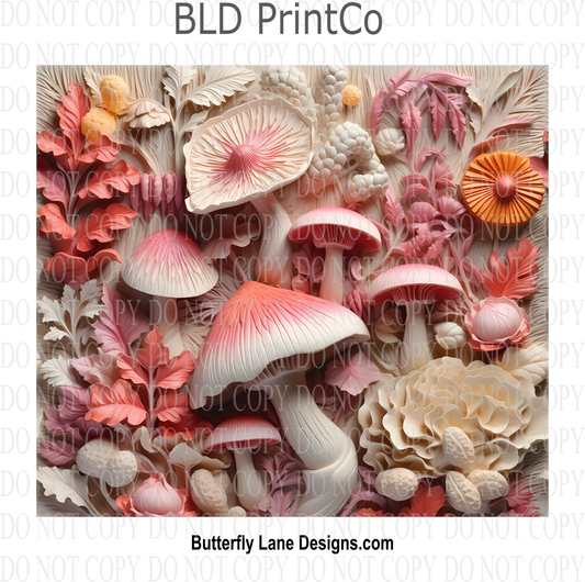 3D Effect Mushrooms 009 : Tumbler wrap