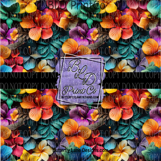 3D Summer Florals PV 1074  ::  Patterned Vinyl