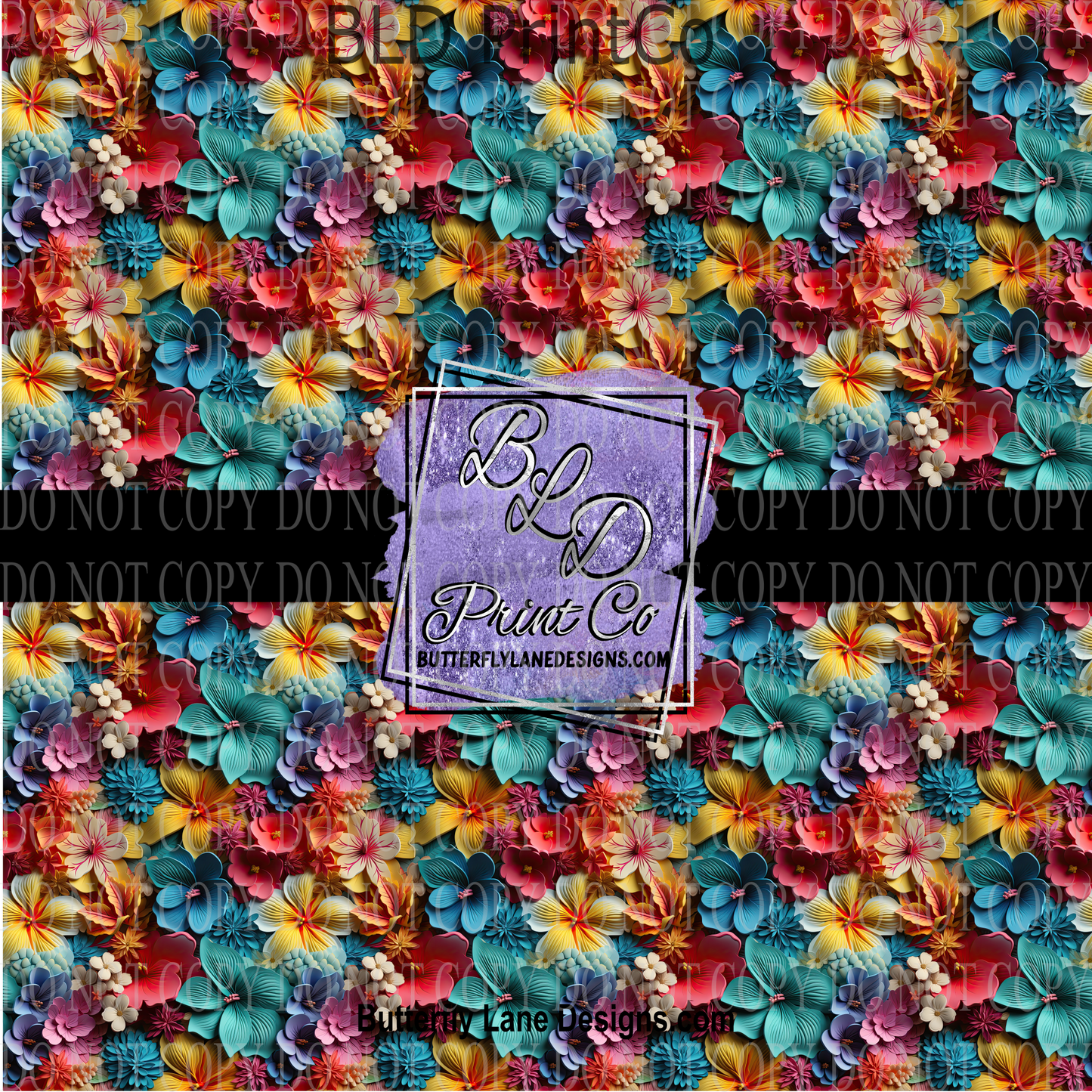 3D Tropical Florals PV 1075  ::  Patterned Vinyl