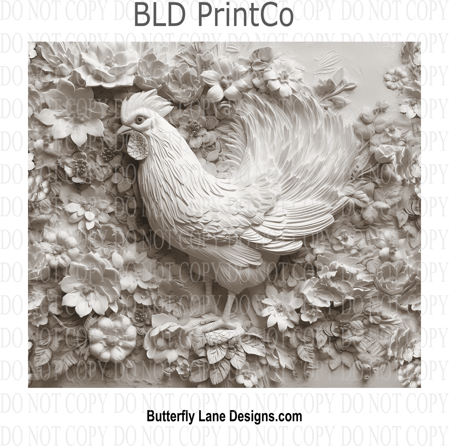 3D effect Rooster 005 : Tumbler wrap