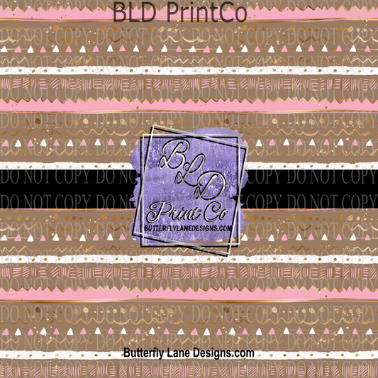 Abstract Brown Pink & white PV 838   Patterned Vinyl