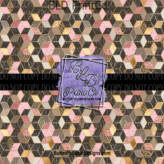 Abstract Pinks-Browns-Golds PV 836  Patterned Vinyl