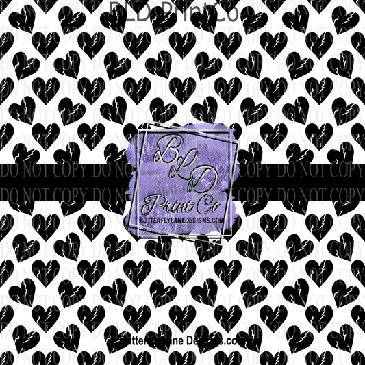 Anti Valentine Black Broken Heart  PV 876   Patterned Vinyl