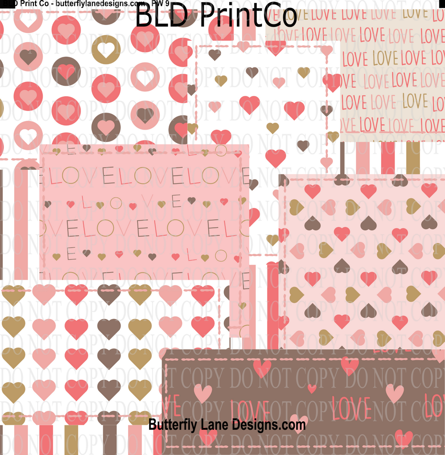 Soft Love-Valentine patchwork -Light Pink stitch BLD - PW9