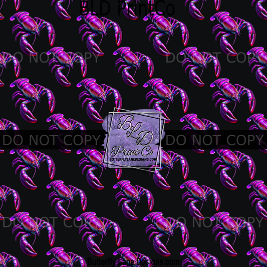 Purple lobsters with black background -BPV0086