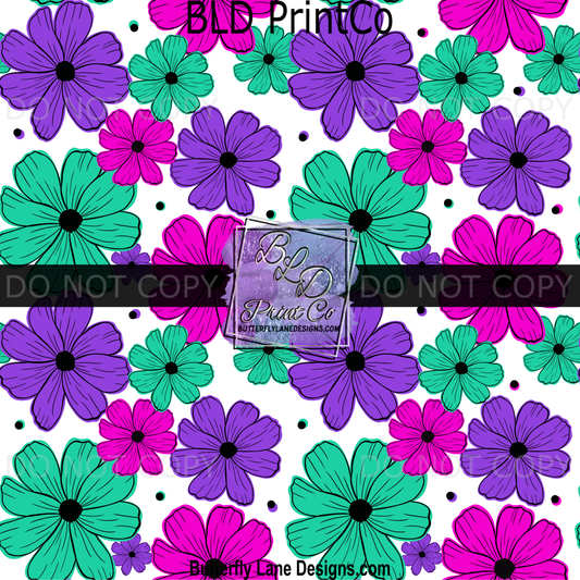 Teal-Pink-Purple Florals-BPV0095