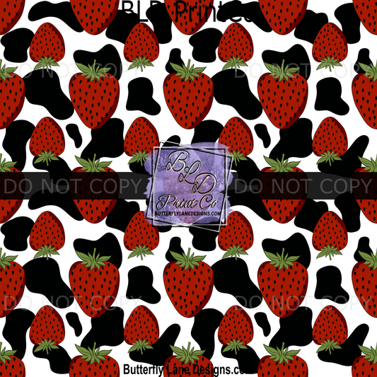 Hand drawn Red Strawberry Cow-BPV0097