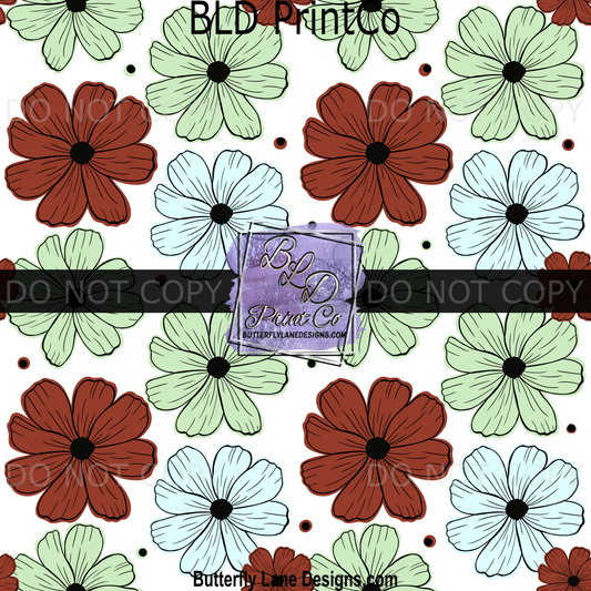Muted earth tone Florals BPV102