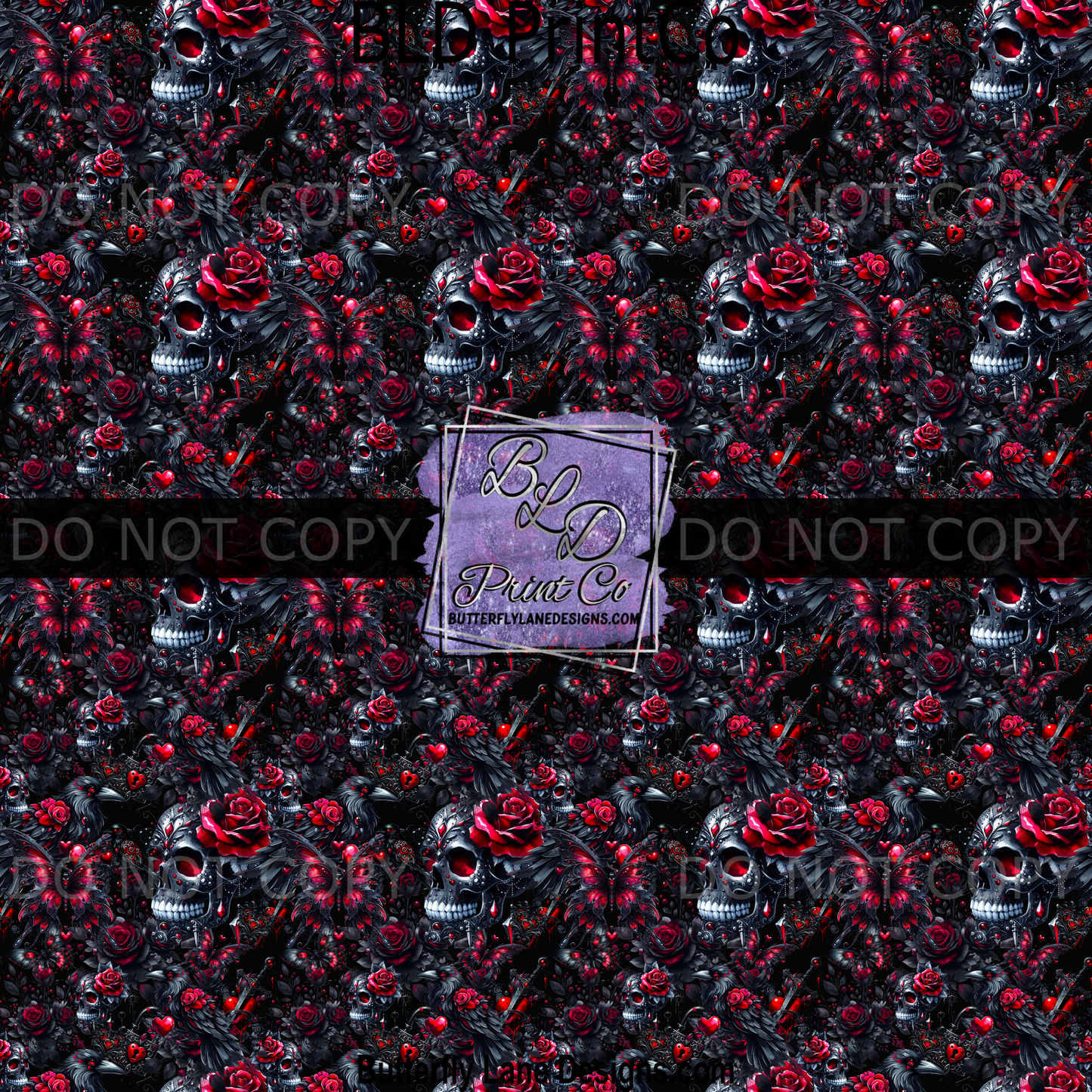 Dark Ravens, butterflies & Skulls  BPV111