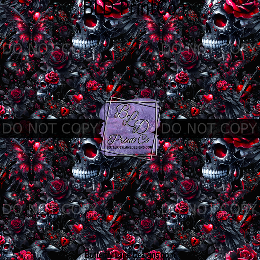 Dark Ravens, butterflies & Skulls  BPV111
